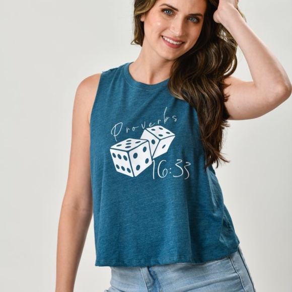 Women Roll The Dice Cut Off Crop Top - Picture 1 of 3